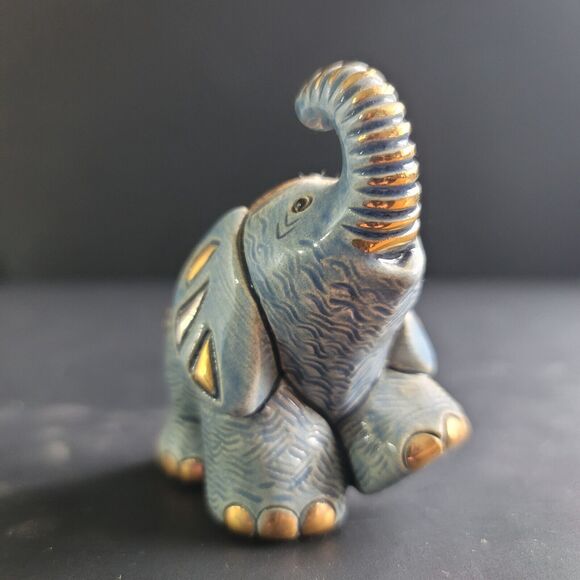 Rinconada Design Rinca Babies Collection #1704 Elephant Blue Gold & Platinum - Picture 4 of 12